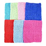 BERON Pack of 7 9 Inch Handmade Baby Girl Silk Crochet Tutu Tube Top Chest Wrap for Toddler Infants(AID04-B)