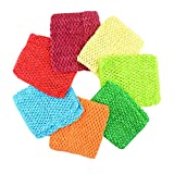 BERON Pack of 7 6” Handmade Baby Girl Silk Crochet Tutu Tube Top Chest Wrap for Toddler Infants(AID27-B)