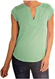 Orvis Women's Anna V-Neck Top with Crochet Lace Insets (Menthol, Small)