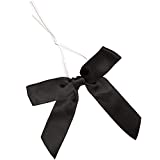 Juvale Satin Twist Tie Bows (Black, 3 in, 100 Pack)
