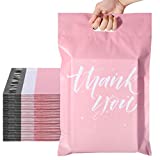 Metronic Colorful Poly Mailers 10x13 100 Pcs | Upgrade Design Shipping Bags with Handle | Plastic Mailing Bags for Small Business and Clothes | Thick Package Bags Christmas Poly Mailers Pink