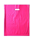 100 12x15 Durable Pink Merchandise bags Die Cut Handle-Glossy finish-Anti-Stretch for Retail Shopping bags, Party favors, Handouts and more by Best Choice (Pink)