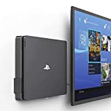 Monzlteck New Wall Mount for PS4 Slim, Near or Behind TV, Space Saving,Customized to Perfectly Fit PlayStation4 Slim,Easy to Install
