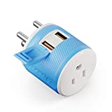 India, Nepal, Maldives Travel Plug Adapter by OREI with Dual USB - USA Input + Surge Protection - Type D (U2U-10), Will Work with Cell Phones, Camera, Laptop, Tablets, iPad, iPhone and More