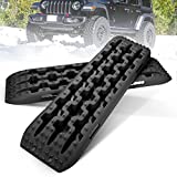 Kanruis Traction Boards Emergency Recovery Tracks for 4WD Off-Road Sand Mud Snow, 2 Pcs Tire Ladder Mat (Black)…