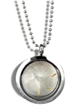 Make a Wish Real dandelion locket necklace 23inch - with jewelry box - flowers natural jewelry