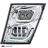 United Pacific 32594 - Fog Light - Chrome High Power Led Fog Light With Led Drl & Position Light For 2003-2017 Volvo Vn/