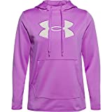 Under Armour Women's Armour Fleece Big Logo Chenille/Shine Hoodie , Exotic Bloom (569)/White , Large