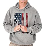 American Flag Vertical Star Antique Hoodie Sweatshirt Women Men Sport Grey