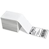 FungLam 4" x 6" Direct Thermal Shipping Labels - Pack of 500 Fanfold Labels - White Perforated, Permanent-Adhesive, for Thermal Printers
