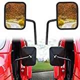 Sukemichi Doors Off Mirror for Jeep Wrangler, Aluminum Rectangular Off-road Mirrors Manual Side View Mirror for 76 -21 Jeep Wrangler JL, JK, TJ, YJ, CJ & Gladiator JT, Anti-Vibration, No rust, 1 Pair