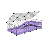 C&C Cage for Guinea Pig 4x2 with Lid & Ramp by KAVEE - Lilac coroplast