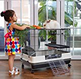 Large 2-Level Indoor Small Animal Pet Habitat Cage Guinea Pig Hamster Gerbil Rat Mice Hedgehog Ferret Chinchilla with Solid Platform & Ramp, 2 Large Access Doors (0.5-Inch Bar Spacing, 2-Level)