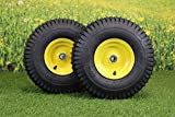 (Set of 2) 15x6.00-6 Tires & Wheels 4 Ply for Lawn & Garden Mower Turf Tires .75" Bearing