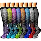 CHARMKING Compression Socks for Women & Men Circulation 15-20 mmHg is Best Graduated Athletic for Running, Flight Travel, Support, Pregnant, Cycling - Boost Performance, Durability (L/XL, Multi 29)