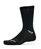 Swiftwick- PERFORMANCE SEVEN Cycling Socks for Men & Women, Wicking, Lightweight, Cushion Crew (Black, Large)