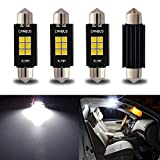 iBrightstar Newest 9-30V Extremely Bright 211-2 212-2 578 Festoon LED Bulbs Error Free 1.61" 41mm for Interior Map Dome Lights and License Plate Courtesy Lights, Xenon White