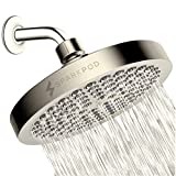 SparkPod Shower Head - High Pressure Rain - Luxury Modern Look - Tool-less 1-Min Installation - Adjustable Replacement for Your Bathroom Shower Heads (Elegant Brushed Nickel, 6 Inch Round)