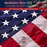 American Flag 3x5 ft - Made in USA. Premium US Flag. Embroidered Stars and Stripes - American Flags for Outdoors Made in America