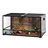 REPTIZOO Large Reptile Terrarium 120 Gallon, Tall & Wide Tempered Glass Reptile Tank 48" x 24" x 24" with Sliding Door Top Screen Ventilation & Anti Escape Lid, Full View