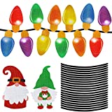 38Pcs Christmas Reflective Car Magnets Set - Christmas Decorations - Christmas Gnome Magnets Decor - Xmas Light Bulb Magnets Stickers for Car Refrigerator Garage Door - Xmas Holiday Decorations