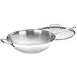 Cuisinart 14-Inch Stir-Fry Pan, Helper Handle and Glass Cover, Chef's Classic Stainless Steel, 726-38H