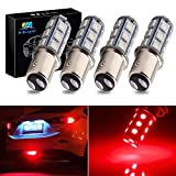 EverBright 1157 Led Bulb, BAY15D 1034 2057 2357 7528 Bulb for RV Camper SUV MPV Car Led Tail Lights Brake Lights Parking Lamp Bulb Side Marker Light, 18SMD 5050Chips DC-12V, Brilliant Red (Pack of 4)