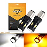 Auxbeam 1157 LED Bulbs, 1157 Switchback Light Bulbs 800 Lumens 1157/2057/ BAY15D 3030 SMD Chips LED Bulb White and Amber Dual Color for Car DRL, Turn Signal Lights, Parking Lights (Set of 2)