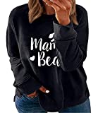 Womens Plus Size Tops Casual Mama Bear Long Sleeve Shirts Side Slit Sweatshirts 3X