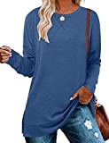 Sweatshirts for Women Plus Size Plain Tunic Sweatshirt Women Top Long Tunic Sweatshirt 3x Sweatshirts for Women Plus Size SweatshirtBlue 3XL