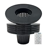 6" Wide Lip Net Pot Basket for 5 Gallon Buckets DWC Hydroponic Systems | 6 Pack | + Twin Canaries Chart