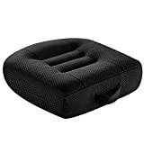 WSGJHB Car Booster Seat Cushion Posture Cushion Portable Breathable Mesh, Effectively Increase The Field of View by 12cm/ 4.7in, Ideal for Office, Home, Angle Lift Seat Cushions,Black