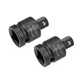 uxcell 2 Pcs 1/2 Inch Drive (F) x 3/8 Inch (M) Impact Socket Reducer for Ratchet Wrench, Female to Male, Cr-Mo