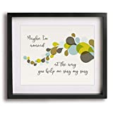 Maybe I'm Amazed by Paul McCartney inspired song lyric wall art print, wood or paper anniversary gift idea