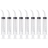 8 Pcs Syringe 12cc Dental Irrigation Syringe with Curved Tip Wisdom Teeth Syringe Measurement Syringe Disposable Water Oral Mouth Liquid Tonsil Stone Squirt Mouthwash Cleaner Syringes