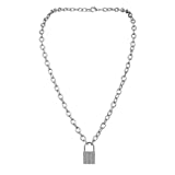Krun Y Necklace Lock Pendant Simple Cute Necklaces Long Multilayer Chain Fashion Jewelry Women Girls Gift for Her