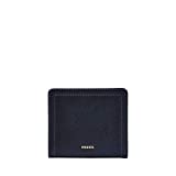 Fossil Women's Logan Faux Leather RFID Blocking Small Bifold Wallet, Midnight Navy