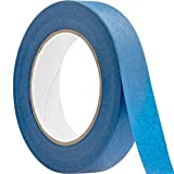 No-Residue 1 Inch, 60 Yard Blue Painters Tape 1 Pk. Easy-Tear, Pro-Grade Removable Masking Tape Great for Home, Office or Commercial Contractor. Clean, Drip-Free Painting with Wide Crepe Paper Rolls