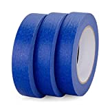 IDL Packaging 1-inch x 60-Yard Blue Painter's Tape, Natural Rubber (Pack of 3 Rolls) – Sharp Lines and Surfaces Protection – Easy-to-Remove Tape Leaving no Residue – Perfect for Painting Works