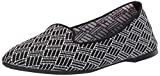 Skechers Women's Cleo-Huntington-Printed Engineered Knit Loafer Skimmer Ballet Flat, Black/White, 8 M US