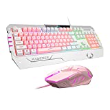 RGB Gaming Keyboard and Mouse Set (US Layout) Rainbow LED RGB Backlit Wired Keyboard for Xbox one PC Mac PS4 Laptop