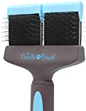 The Doodle Brush  Long Pin Dog Slicker Brush for Goldendoodles, Labradoodles, and other Poodle-crosses with Medium and Long Hair, Dog Detangler Brush for Dematting (Double Head)