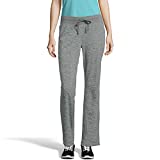 Hanes Women's French Terry Pant, Black Space Dye, Large