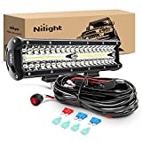 Nilight ZH411-A 12Inch 12 Inch 300W Triple Row Flood Spot Combo 30000LM Led Off Road Lights for Trucks with 16AWG Wiring Harness Kit,2 Years Warranty