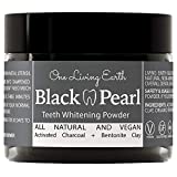 Black Pearl Activated Charcoal Teeth Whitening Powder - Fluoride Free & Great for Sensitive Teeth - Remove Bad Breath & No Hurt on Enamel or Gum - Natural Vegan Coconut Charcoal & Made In USA