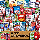 CraveBox Care Package (45 Count) Snacks Food Cookies Granola Bar Chips Candy Ultimate Variety Gift Box Pack Assortment Basket Bundle Mix Bulk Sampler Treats College Students Office Staff Fall Final