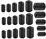 Pienoy 20 PCS EMI RFI Noise Filter Cable Ring/Noise Filter Suppressor Cable Clip for 3mm/ 5mm/ 7mm/ 9mm/ 13mm Diameter/Video Cable Power Cord (Black)