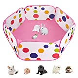 Casifor Guinea Pig Cage Rabbit Cage with Mat Playpen Perfect Size for Small Animal Pet Play Pen Exercise Yard Fence Portable Tent for Hamsters, Hedgehog, Puppy, Cats (Pink Bubble Waterproof)