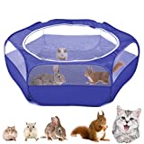 VavoPaw Small Animals Playpen, Waterproof Breathable Indoor Pet Cage Tent with Zipper Cover, Portable Outdoor Exercise Yard Fence for Kitten Hamster Bunny Squirrel Guinea Pig Hedgehog, Dark Blue