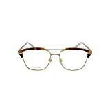 Gucci GG 0241O 001 Gold Light Havana Plastic Rectangle Eyeglasses 54mm